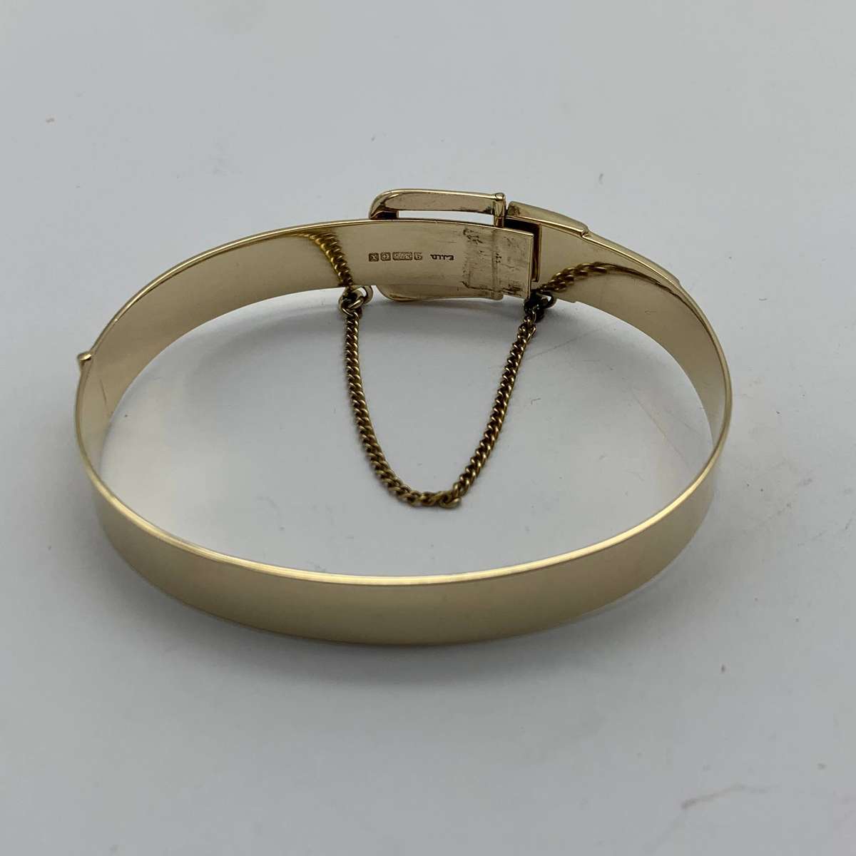 Vintage 9ct Solid Gold 'Belt Buckle' Bracelet (20,2g)