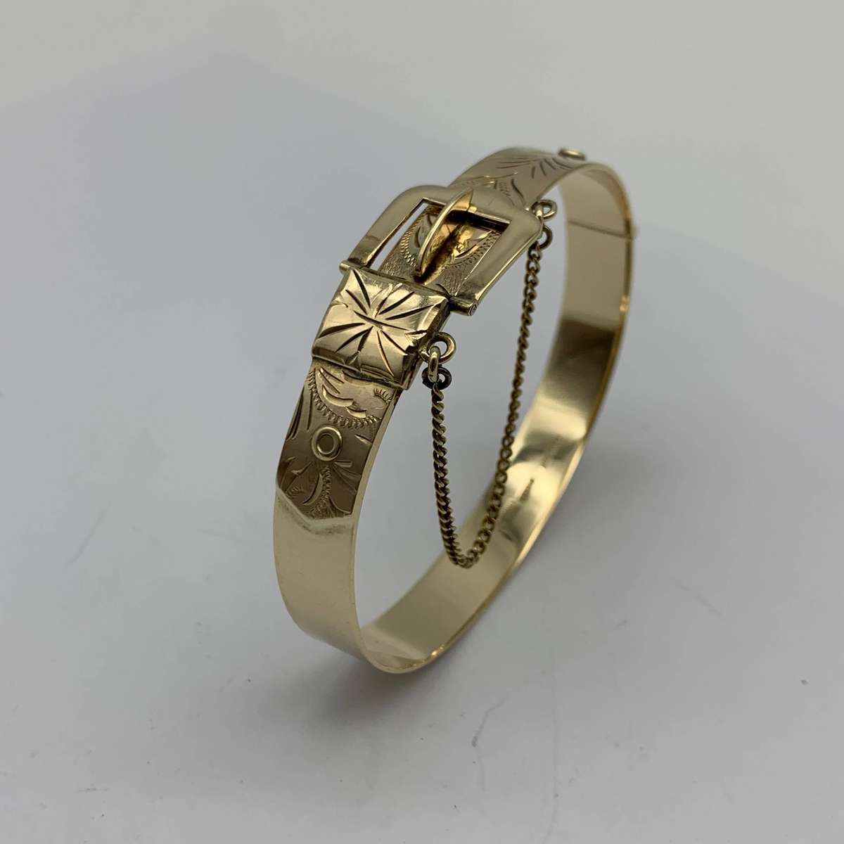 Vintage 9ct Solid Gold 'Belt Buckle' Bracelet (20,2g)