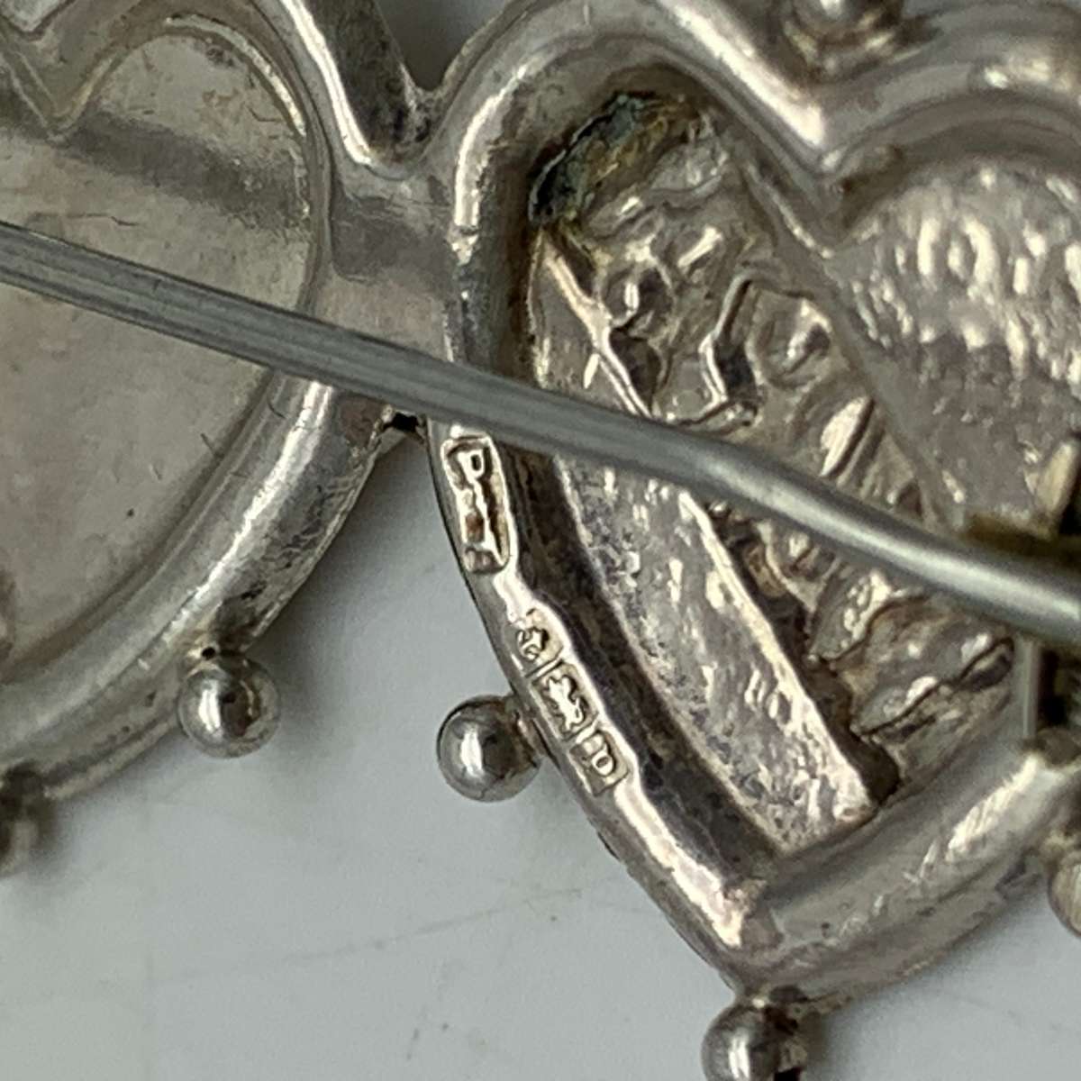 Antique Silver Double-Heart 'Mizpah' Brooch (1914)