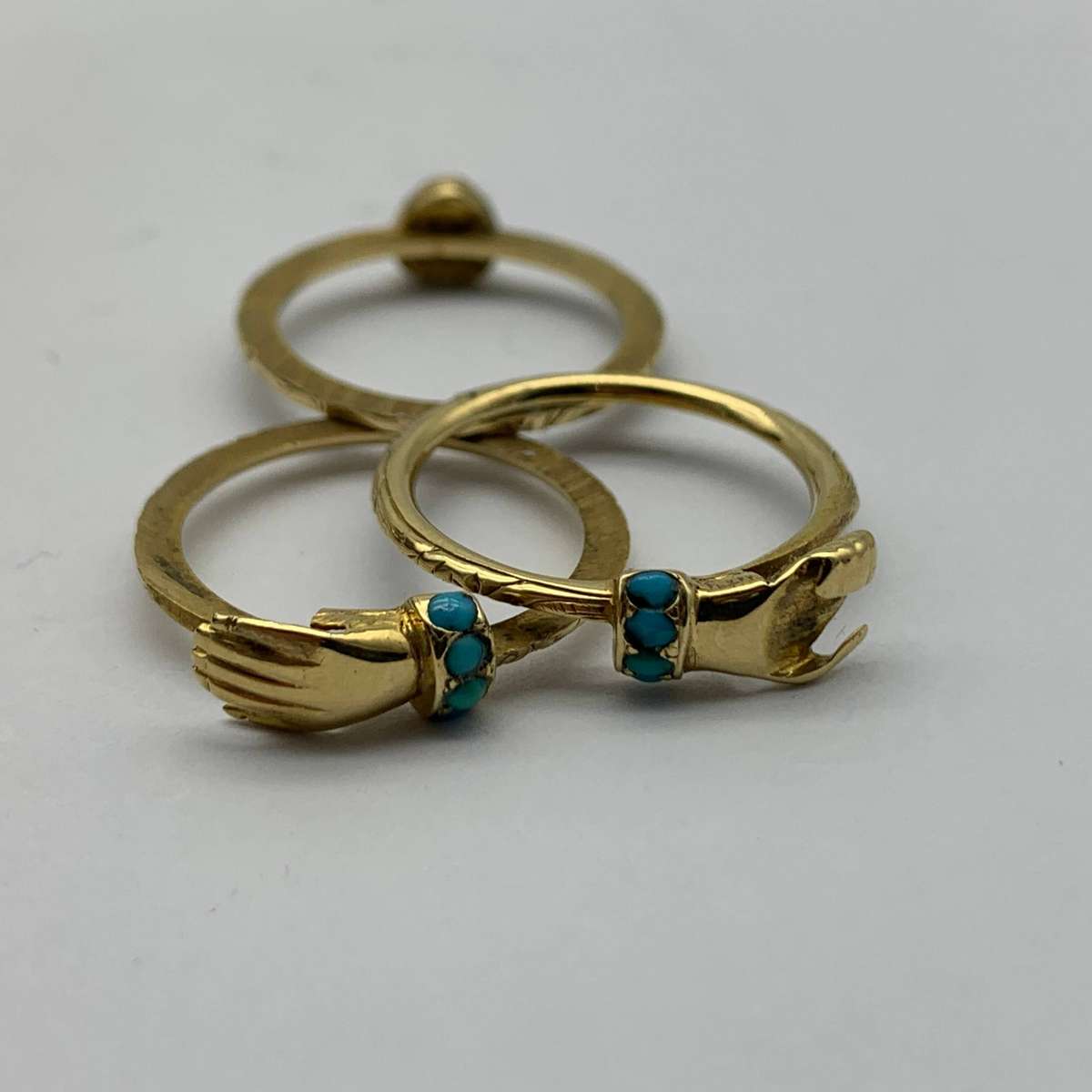 Antique 18ct Gold 'Fede Gimmel' or 'Claddagh' Ring