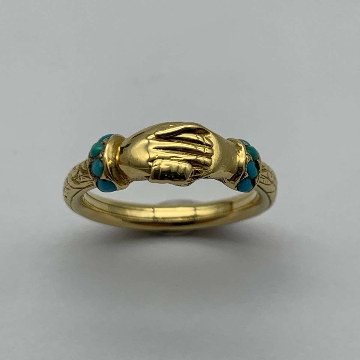 Antique 18ct Gold 'Fede Gimmel' or 'Claddagh' Ring