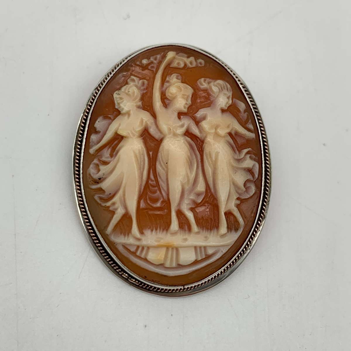 Vintage Silver Cameo Brooch (Three Graces)