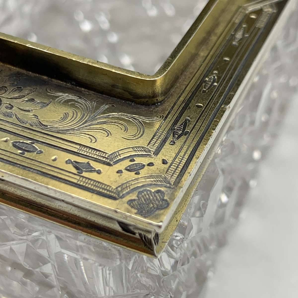 Fabulous Silver Gilt & Coral, Crystal Vanity Hinged Box (1866)