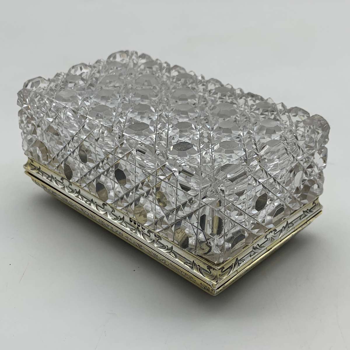 Fabulous Silver Gilt & Coral, Crystal Vanity Hinged Box (1866)