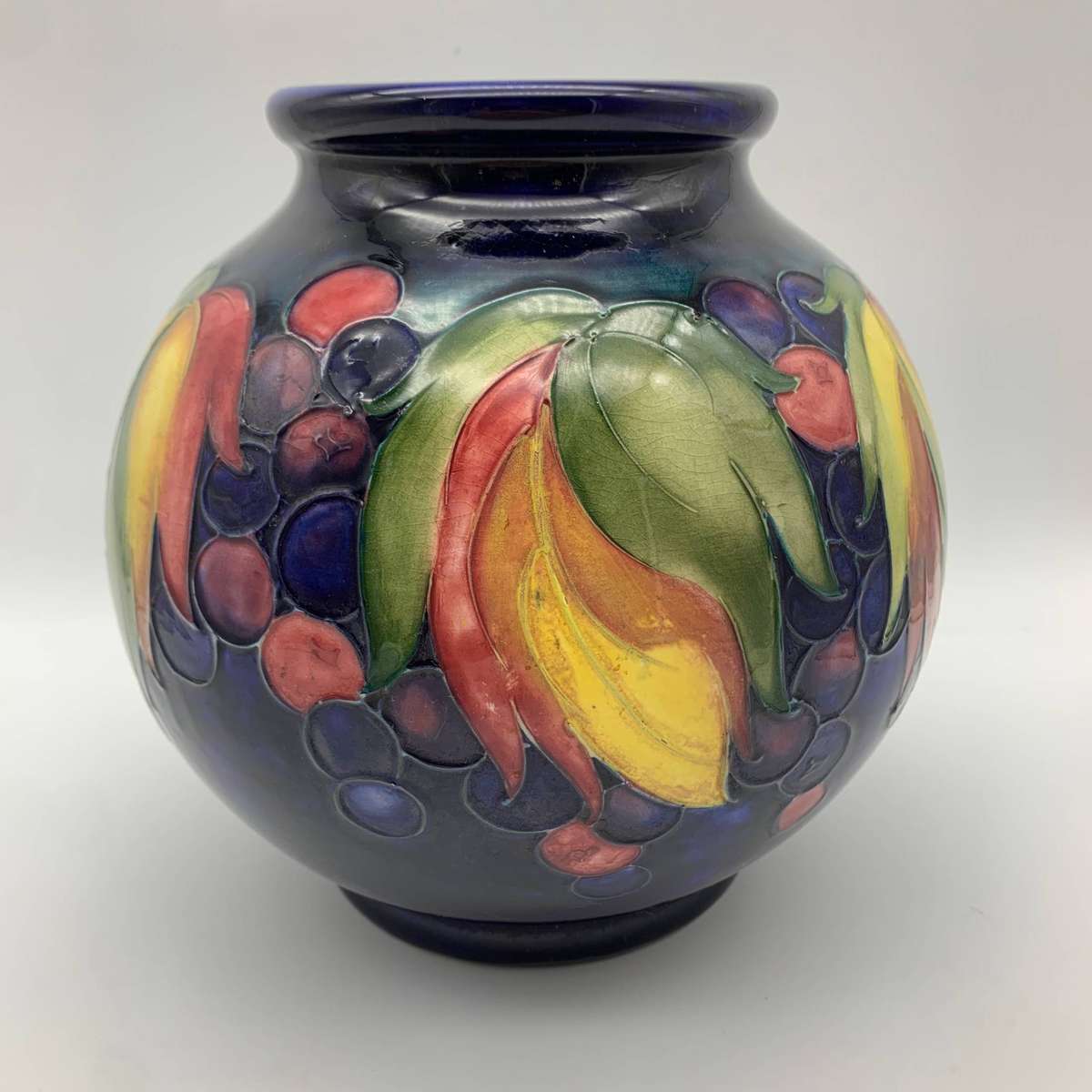 Large William Moorcroft 'Leaf & Berry' Globe Vase (1930's)