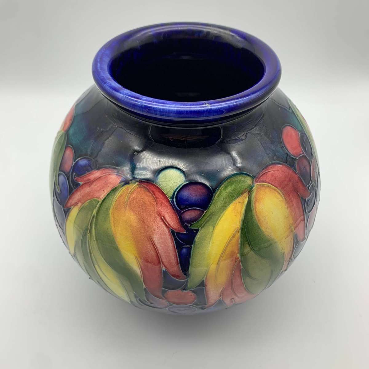 Large William Moorcroft 'Leaf & Berry' Globe Vase (1930's)