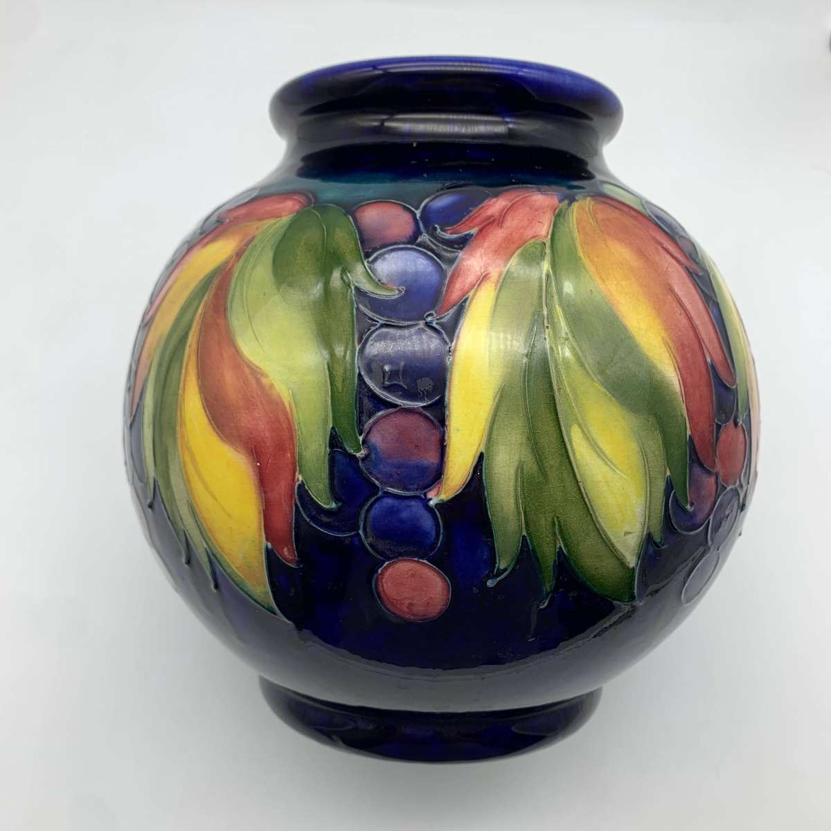 Large William Moorcroft 'Leaf & Berry' Globe Vase (1930's)