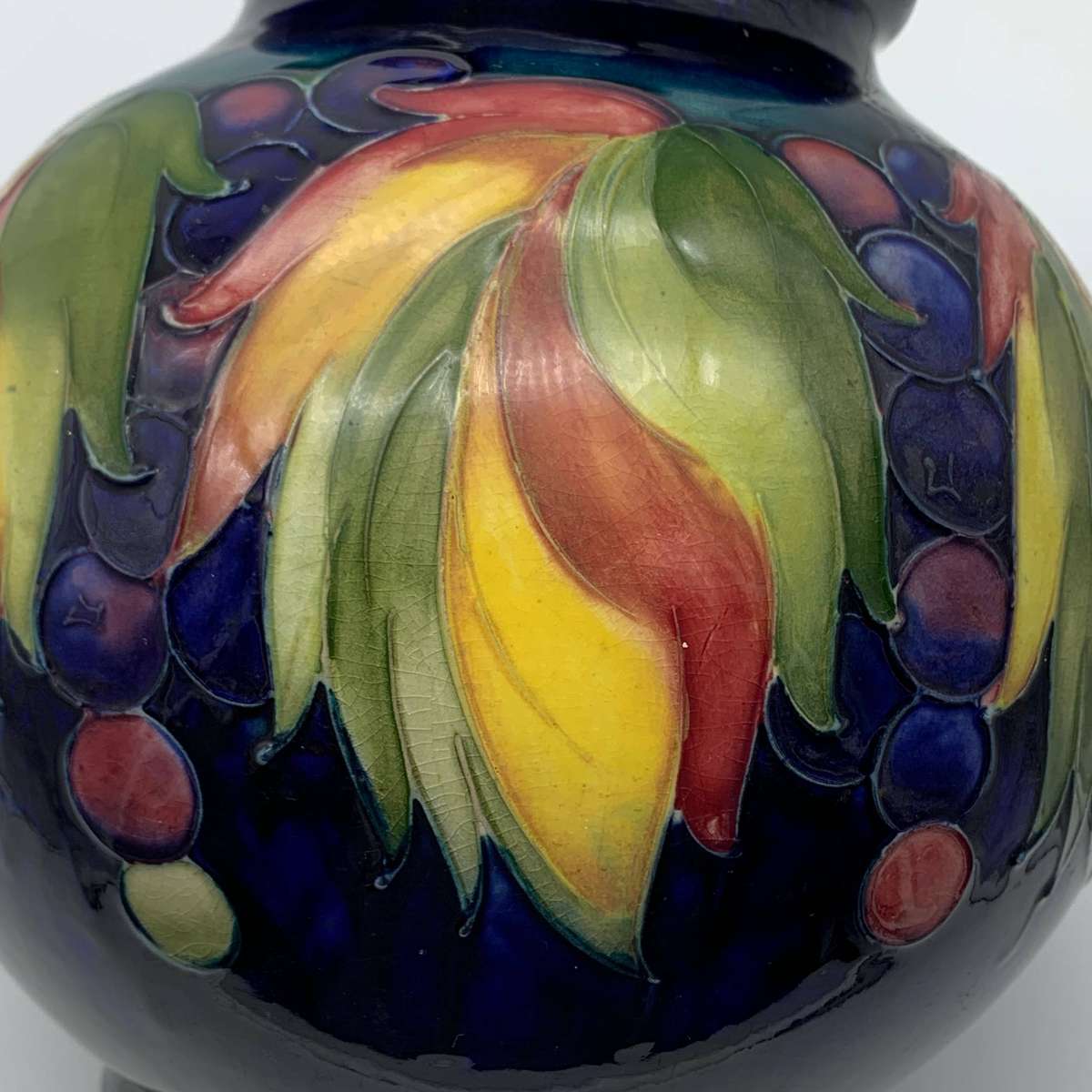 Large William Moorcroft 'Leaf & Berry' Globe Vase (1930's)