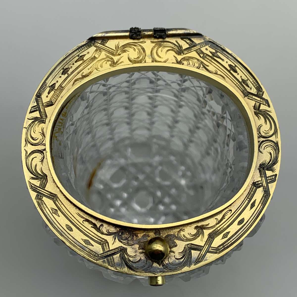 Fabulous Silver Gilt & Coral, Crystal Vanity Jar (1866)