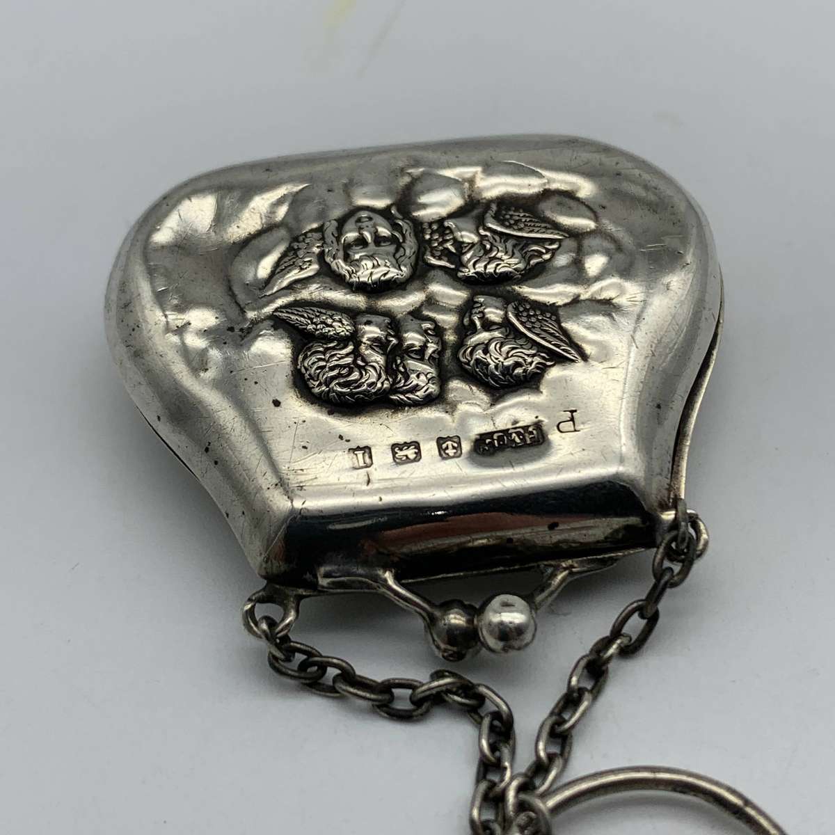 Antique Silver 'Cherubs' Chatelaine Purse