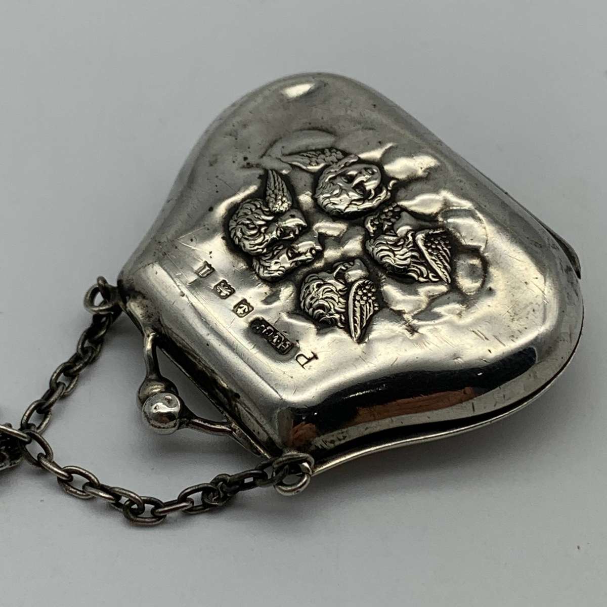 Antique Silver 'Cherubs' Chatelaine Purse