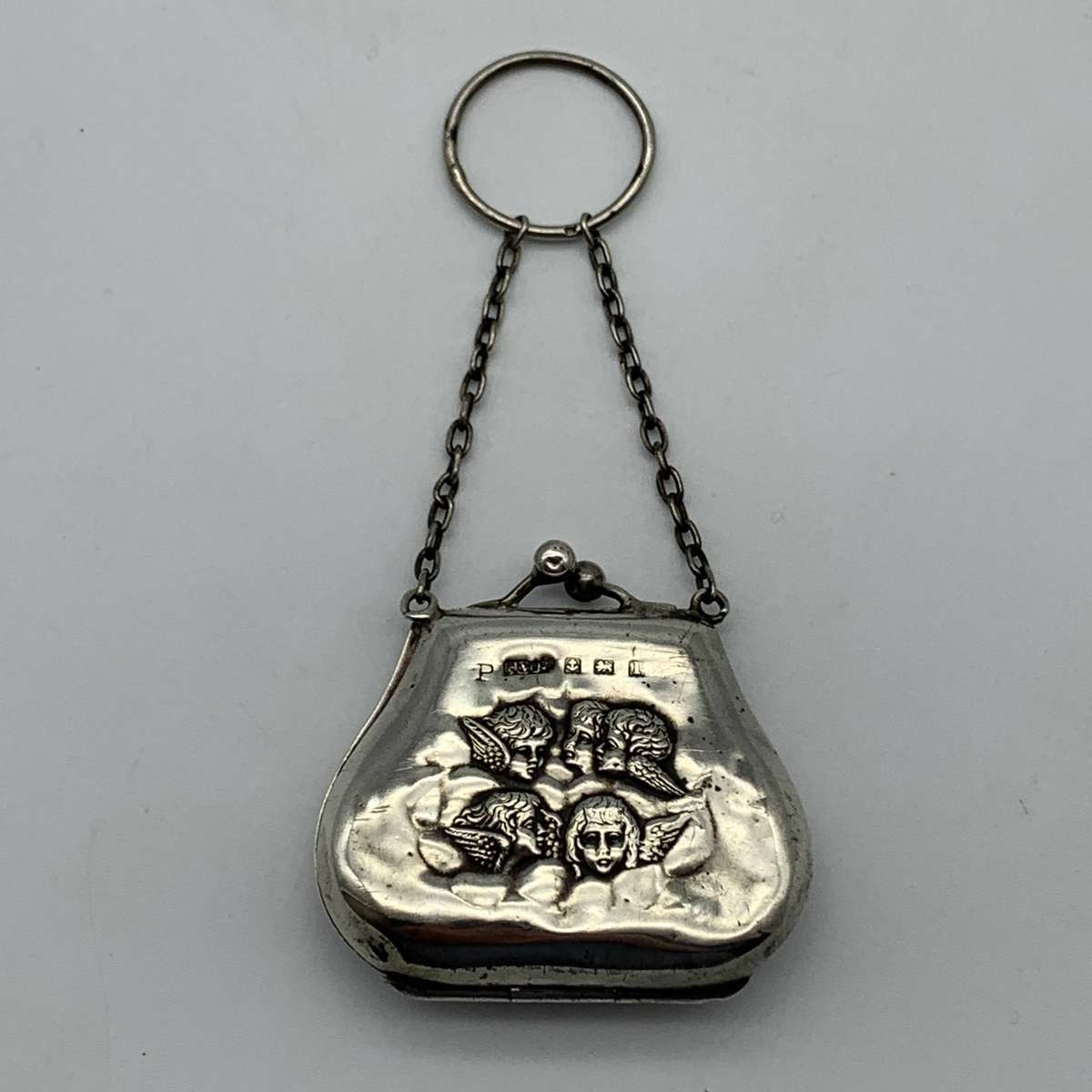 Antique Silver 'Cherubs' Chatelaine Purse