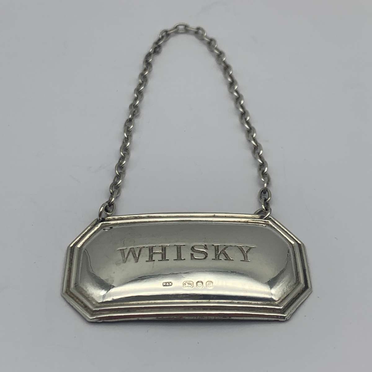 Sterling Silver 'WHISKY' Decanter Label