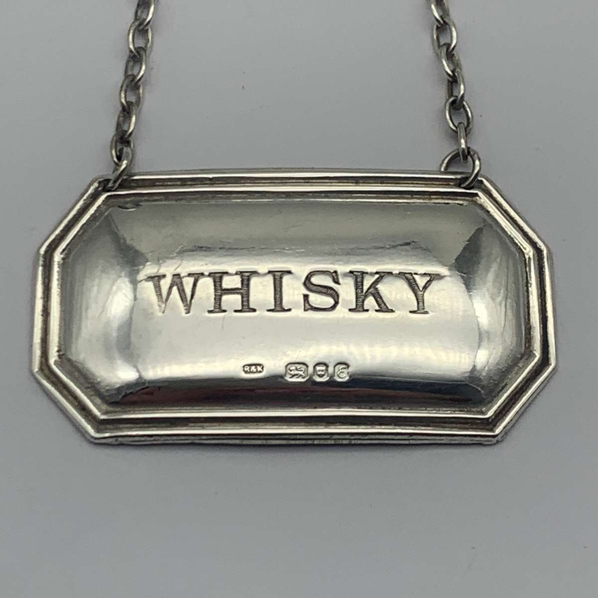 Sterling Silver 'WHISKY' Decanter Label