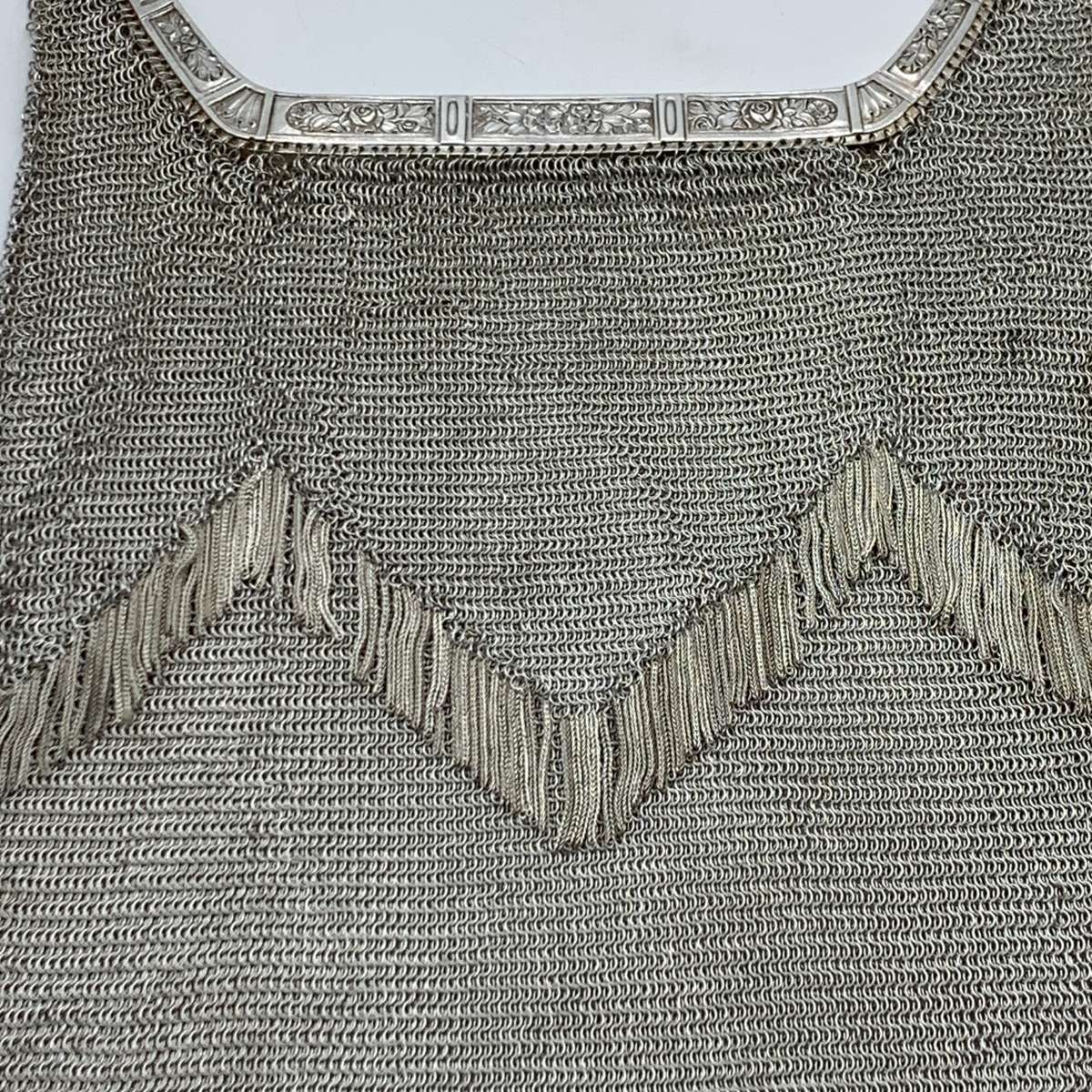Solid Silver 'Art Deco' Evening Bag (510g)