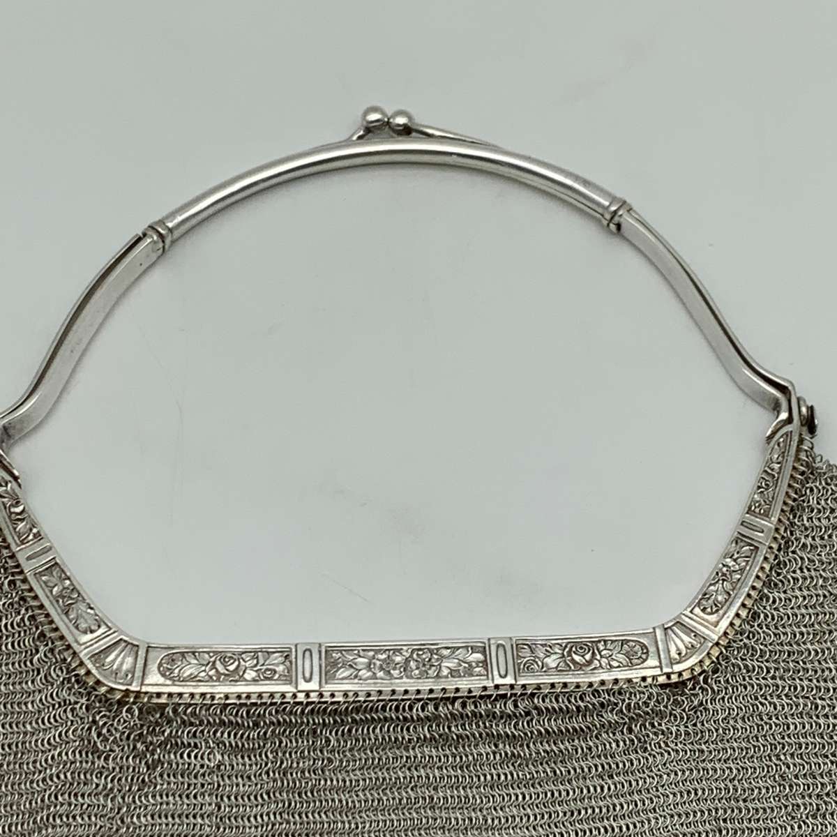 Solid Silver 'Art Deco' Evening Bag (510g)