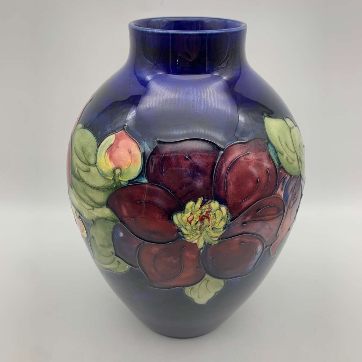 Very Large 1940/50's Moorcroft 'Clematis' Vase (Rare Shape)