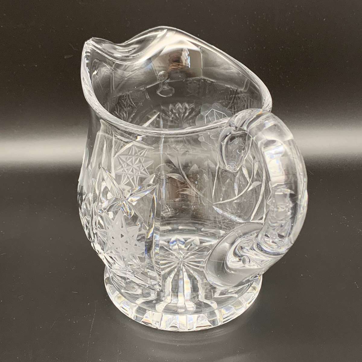Large Quality Rose-Cut Crystal Water Jug