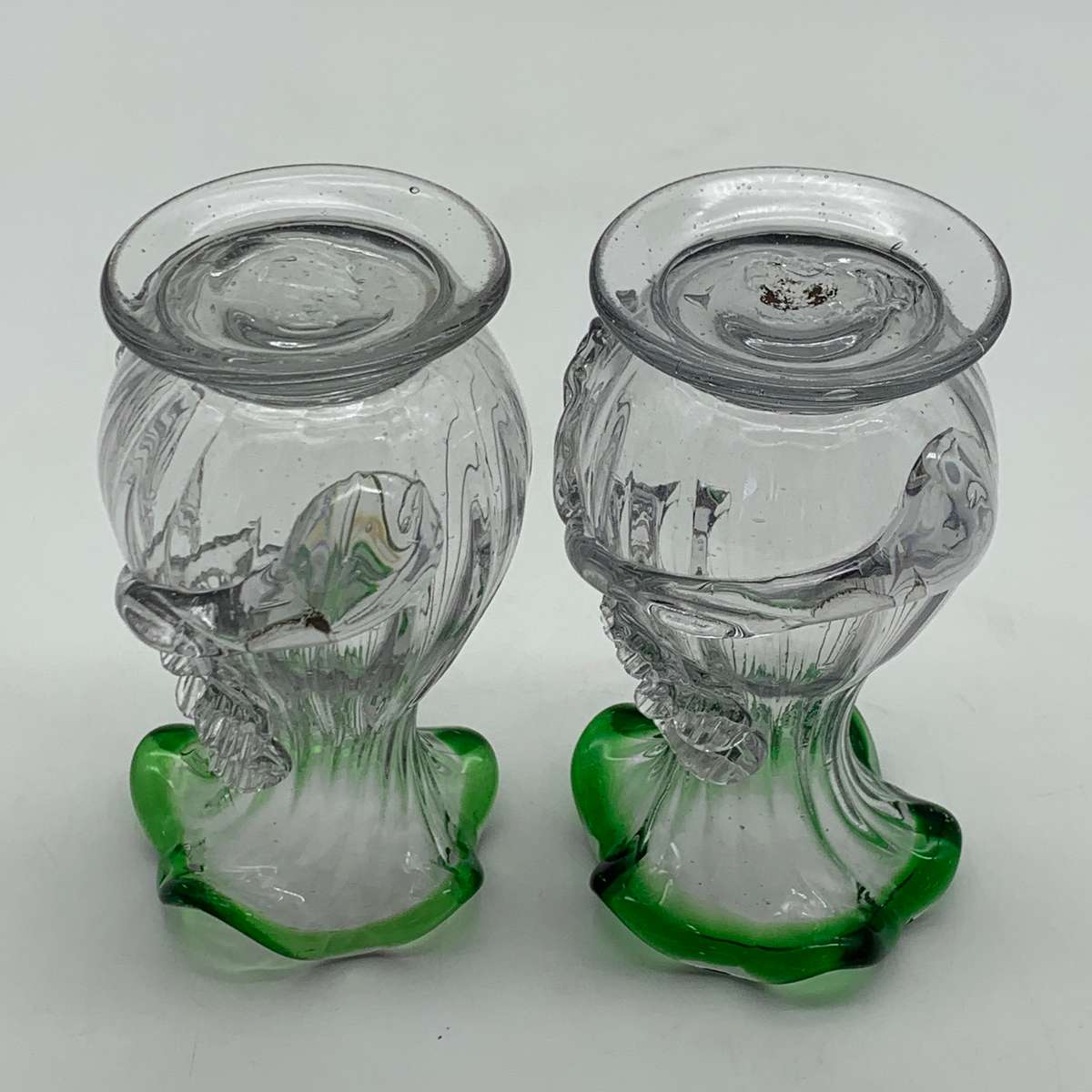 Pretty Pair of Antique 'Hand Blown' Glass Vases