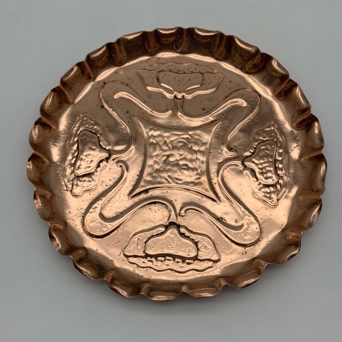 Antique Art Nouveau Copper Tray