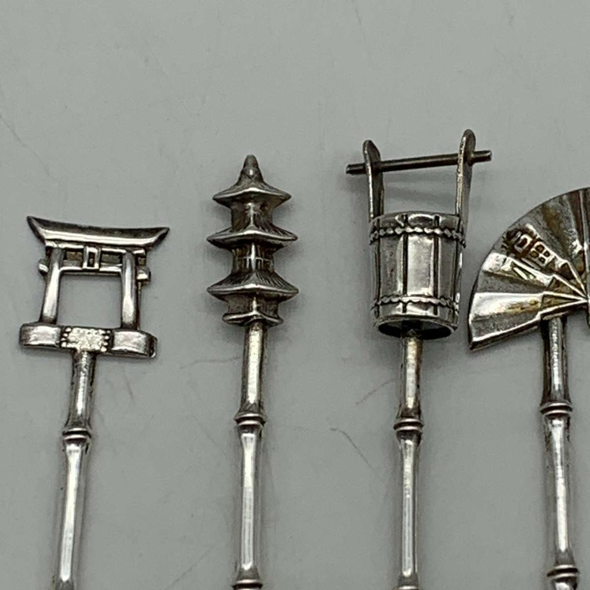 Six Small Vintage 'Japanese' Sterling Silver Spoons