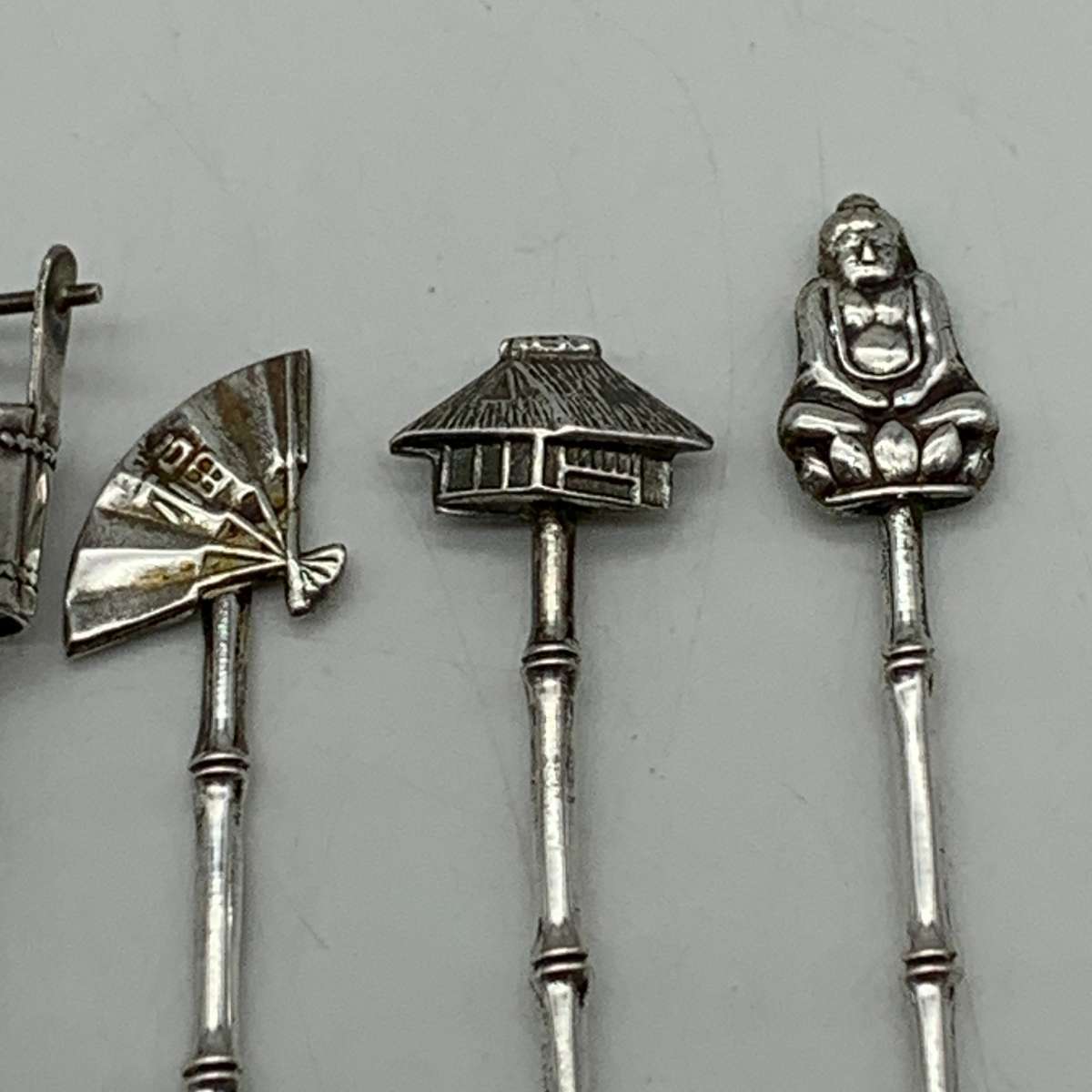 Six Small Vintage 'Japanese' Sterling Silver Spoons