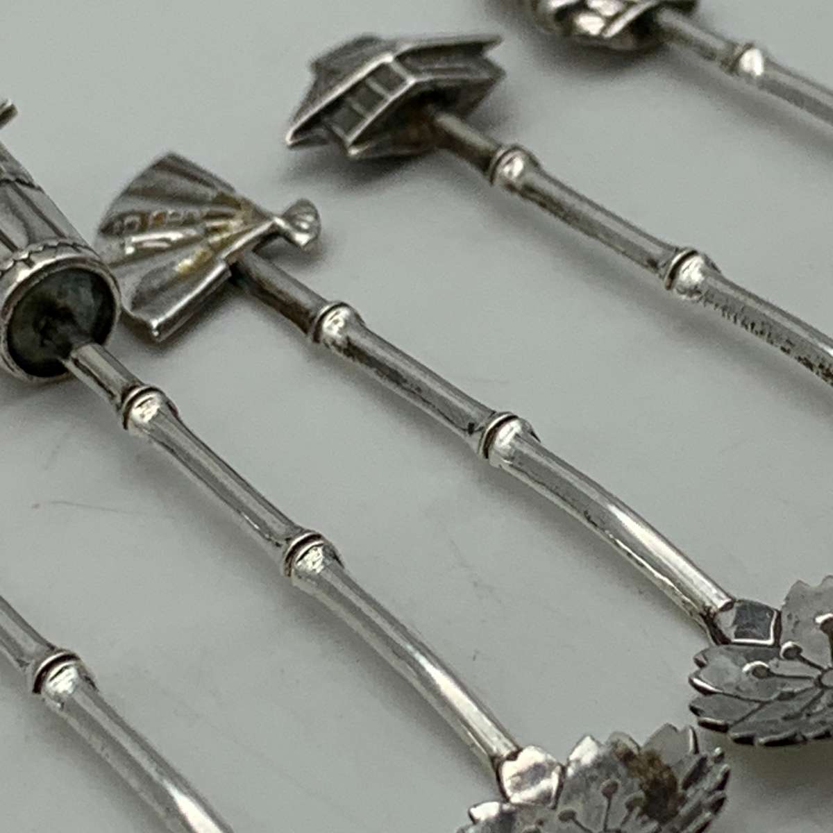 Six Small Vintage 'Japanese' Sterling Silver Spoons