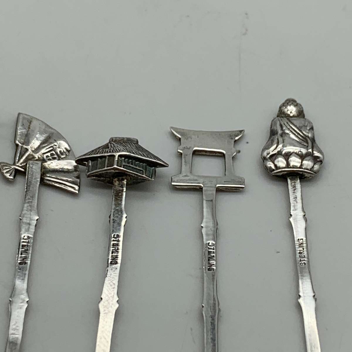 Six Small Vintage 'Japanese' Sterling Silver Spoons