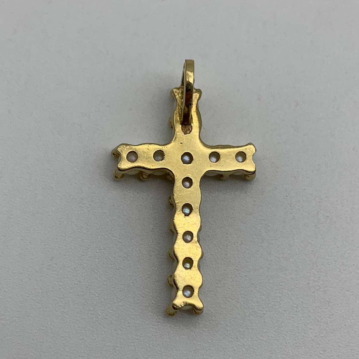 Vintage 9ct Gold Seed Pearl Cross