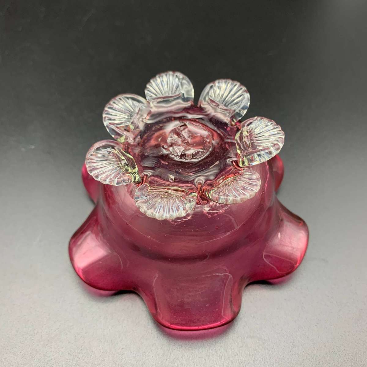 Antique 'Cranberry Glass' Cream Jug & Sugar Bowl