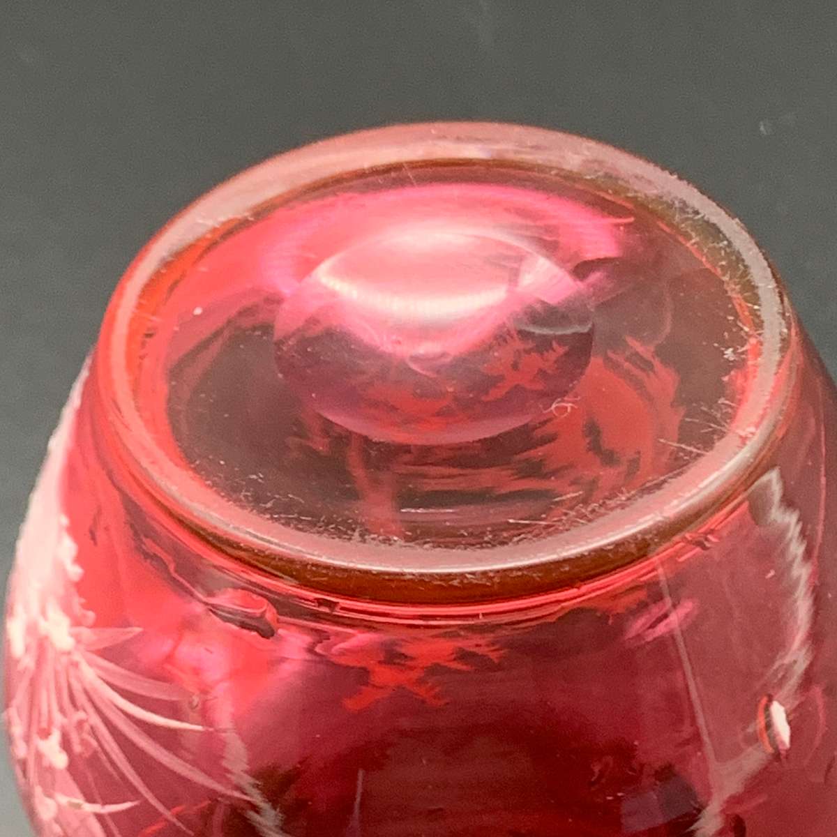 Antique 'Mary Gregory' Cranberry Glass Cream Jug