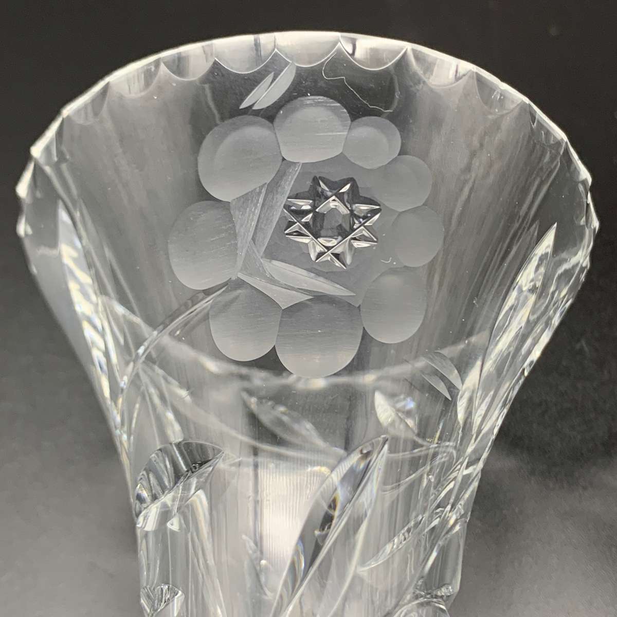 Early Small Pair Rose-Cut' Crystal Vases