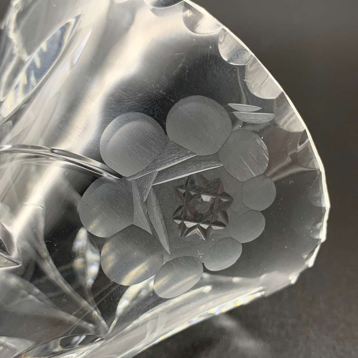 Early Small Pair Rose-Cut' Crystal Vases