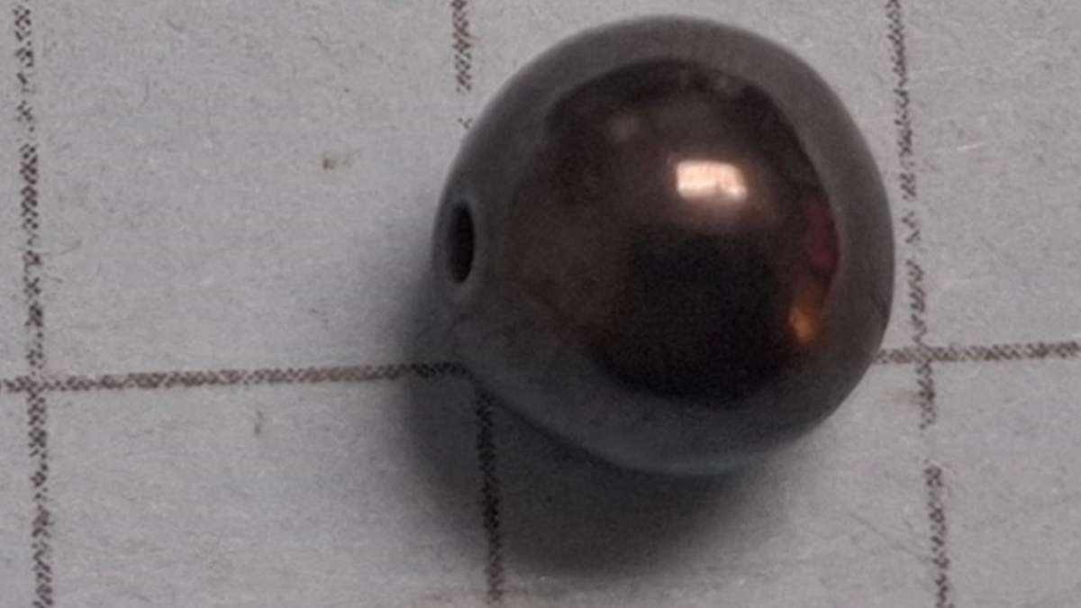 Gunmetal black magnet bead -  round -  each