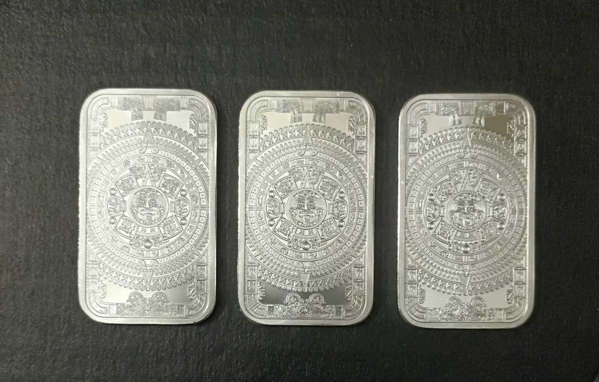 ONE TROY OZ SILVER AZTEC BARS [CAPSULE]