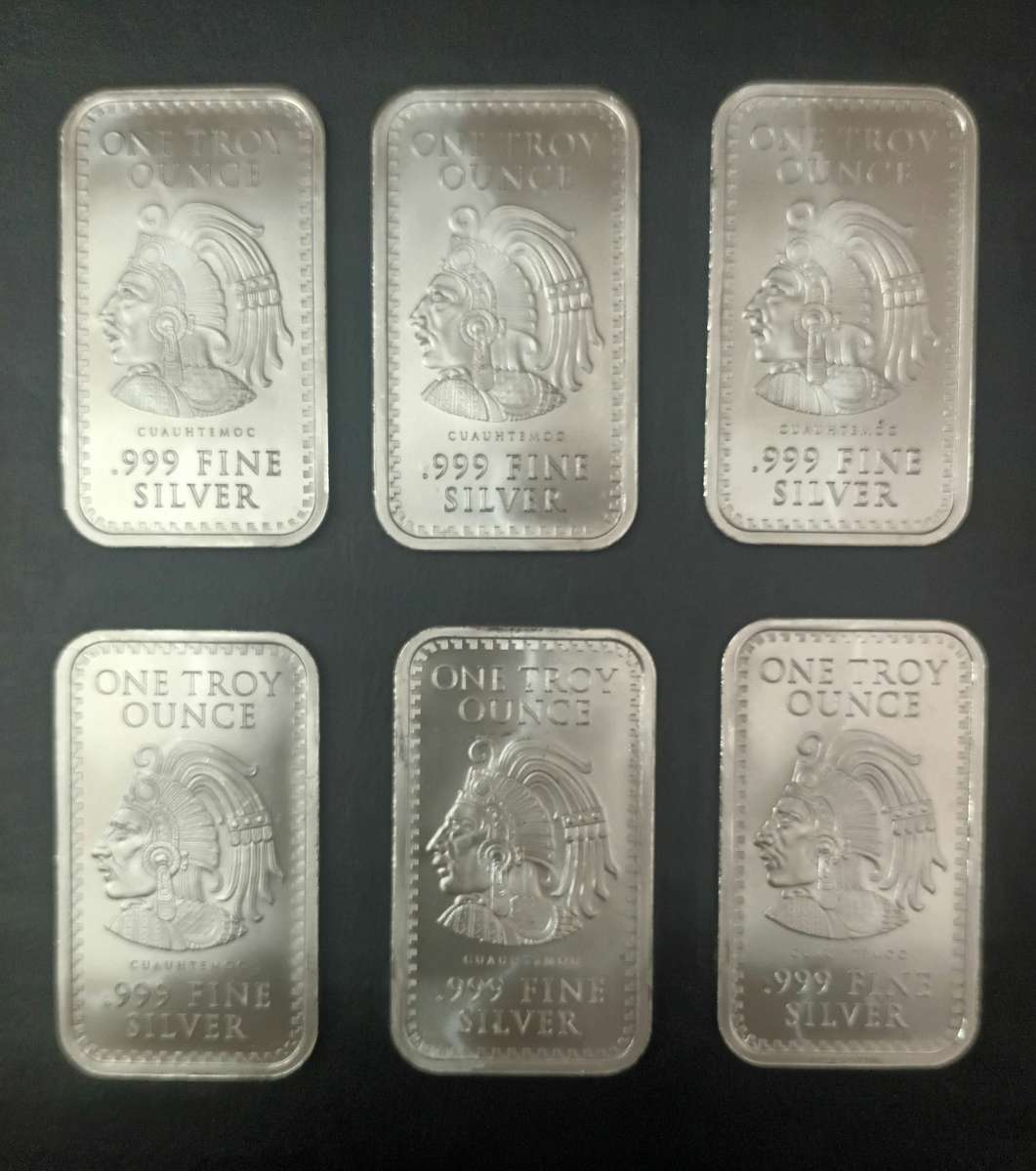 ONE TROY OZ SILVER AZTEC BARS