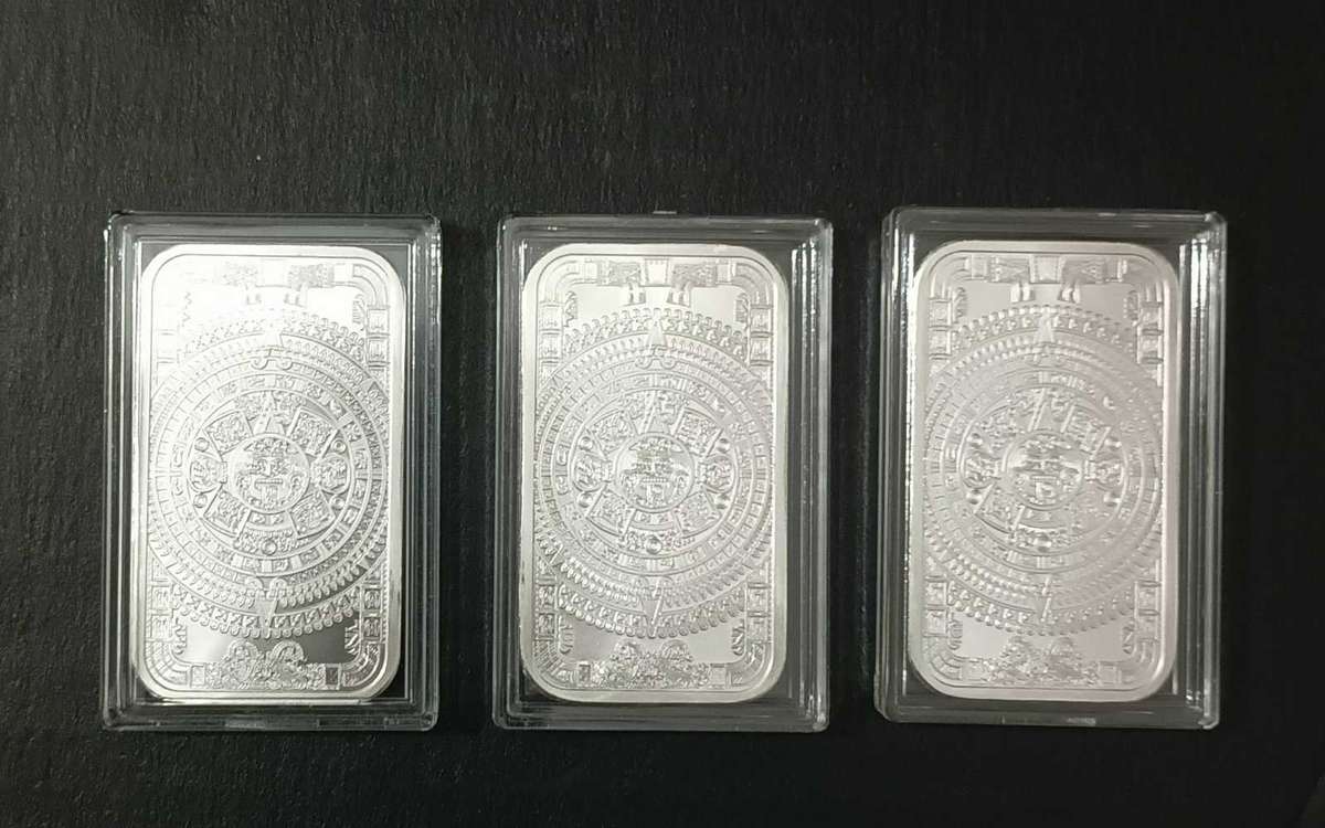 ONE TROY OZ SILVER AZTEC BARS [CAPSULE]