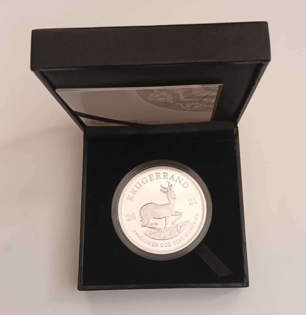 2021 2OZ PROOF SILVER KRUGERRAND [COA] [ BOX]