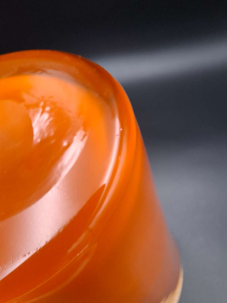 Retro Orange - Tall Conical Glass Vase with White Inner and Thick Clear Solid Base