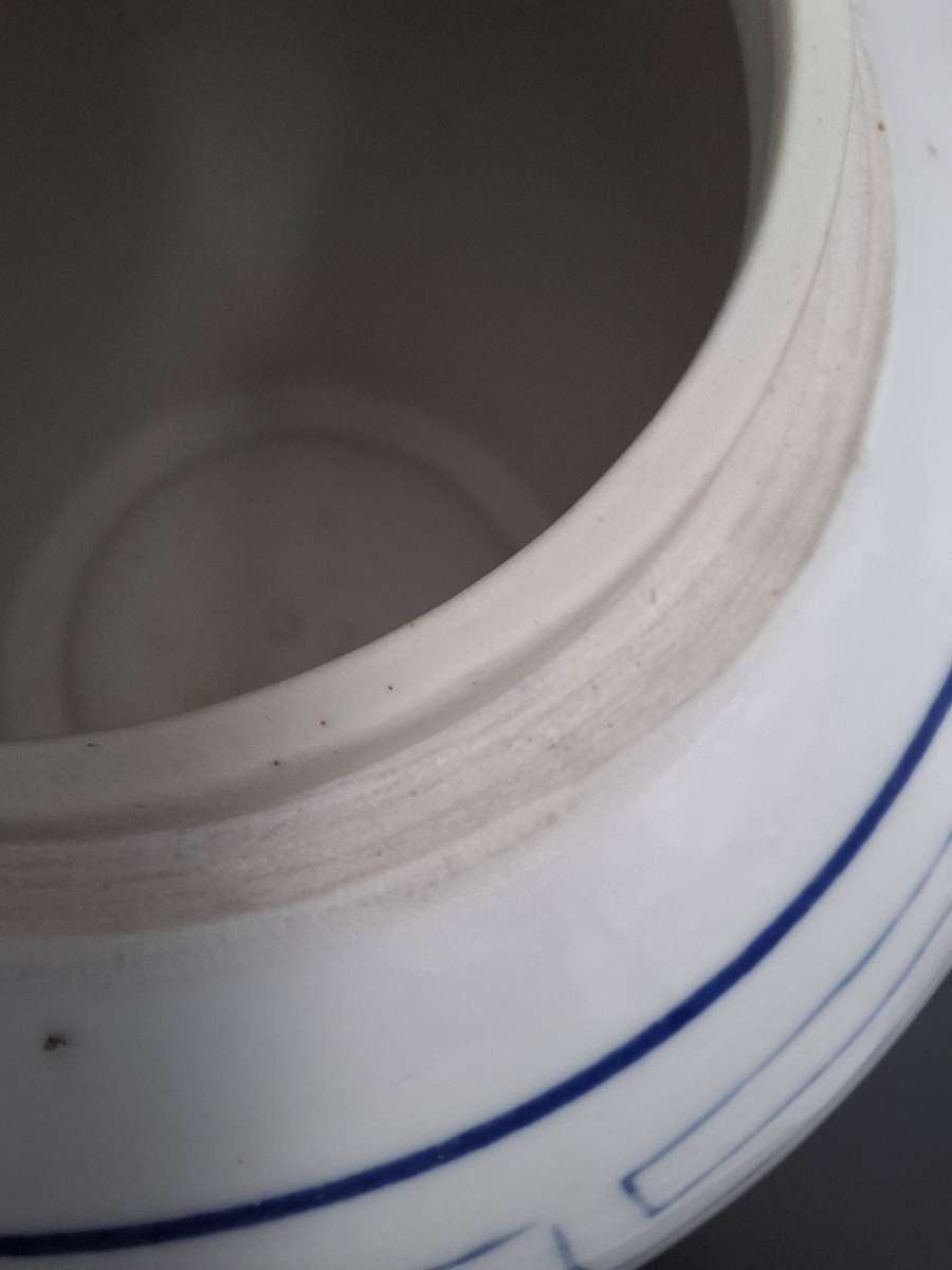 Vintage Blue & White Double Happiness Large Ginger Jar with Lid - Great condition - 24cm High