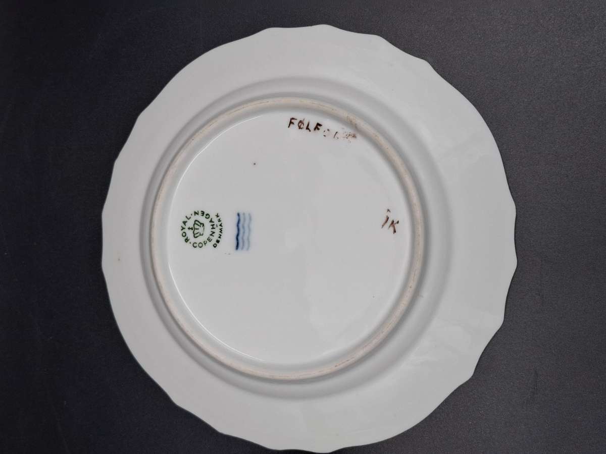 Vintage Royal Copenhagen Yellow Flora Danica Hand-Painted Trio with Gilded Rim