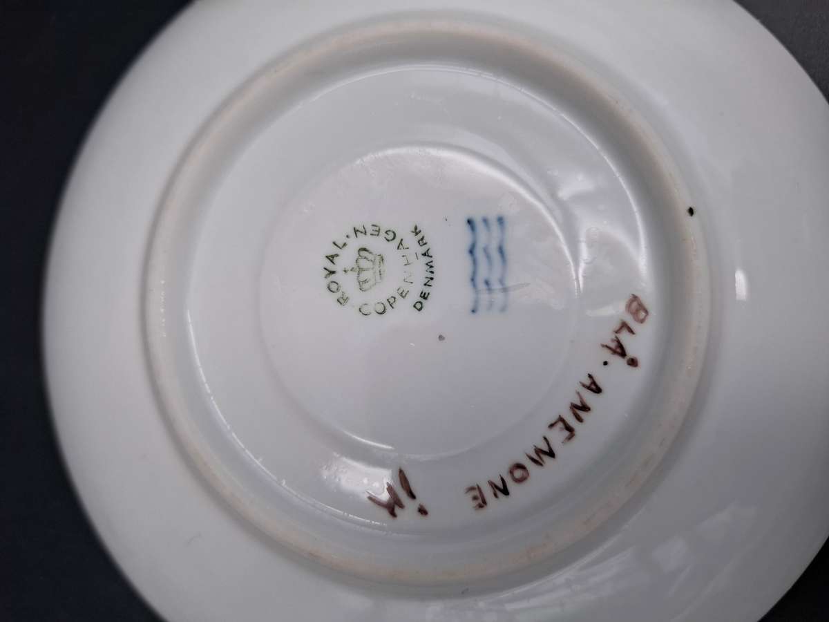 Vintage Royal Copenhagen Blue Flora Danica Hand-Painted Trio with Gild Trim