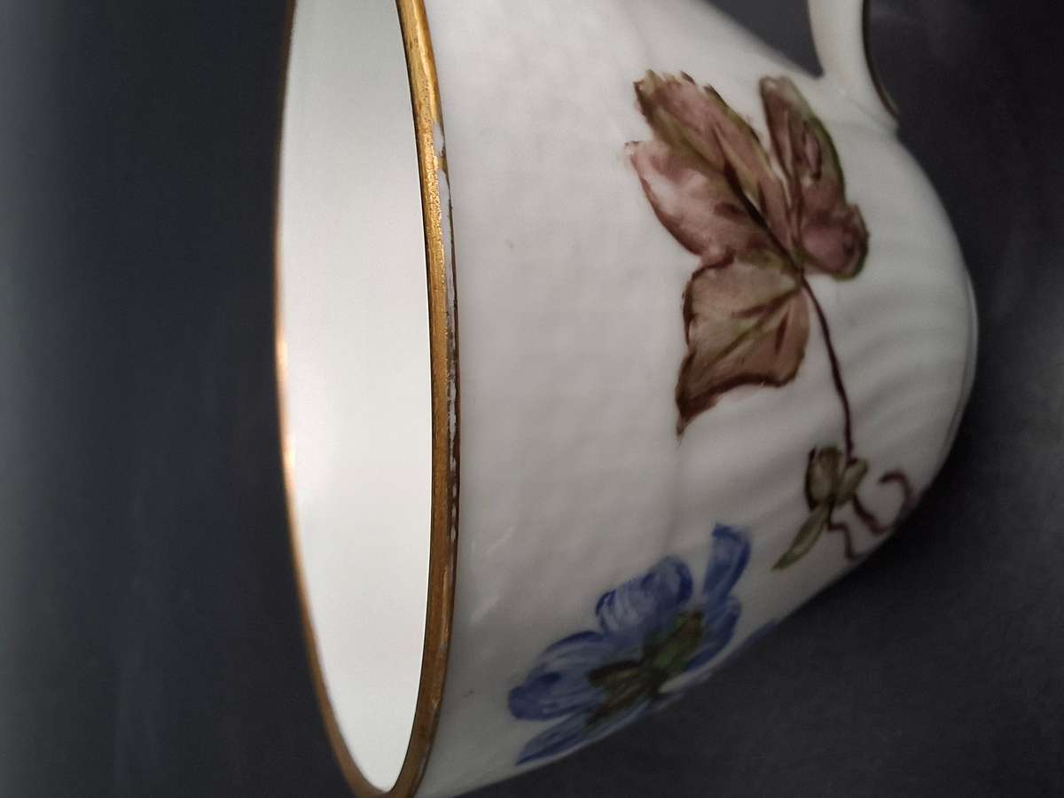 Vintage Royal Copenhagen Blue Flora Danica Hand-Painted Trio with Gild Trim