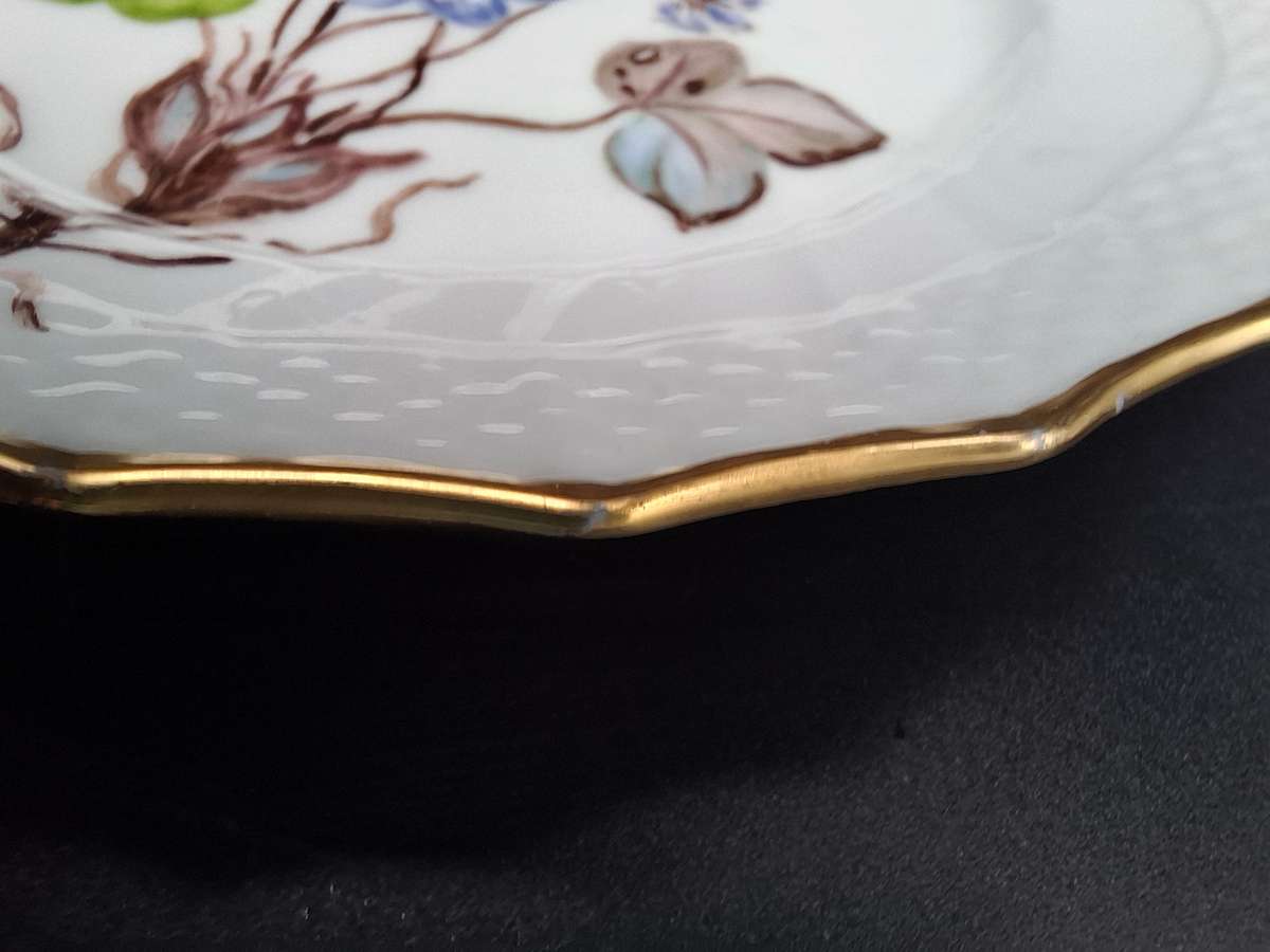 Vintage Royal Copenhagen Blue Flora Danica Hand-Painted Trio with Gild Trim