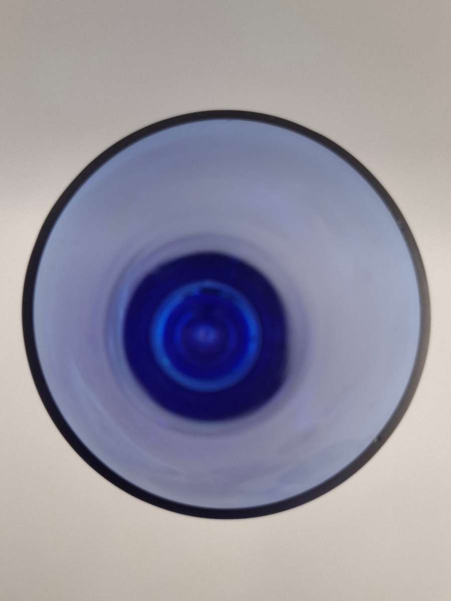 Mid Century Modern Cobalt Blue Ombre Handblown Vase - Tall - 40cm high - heavy base