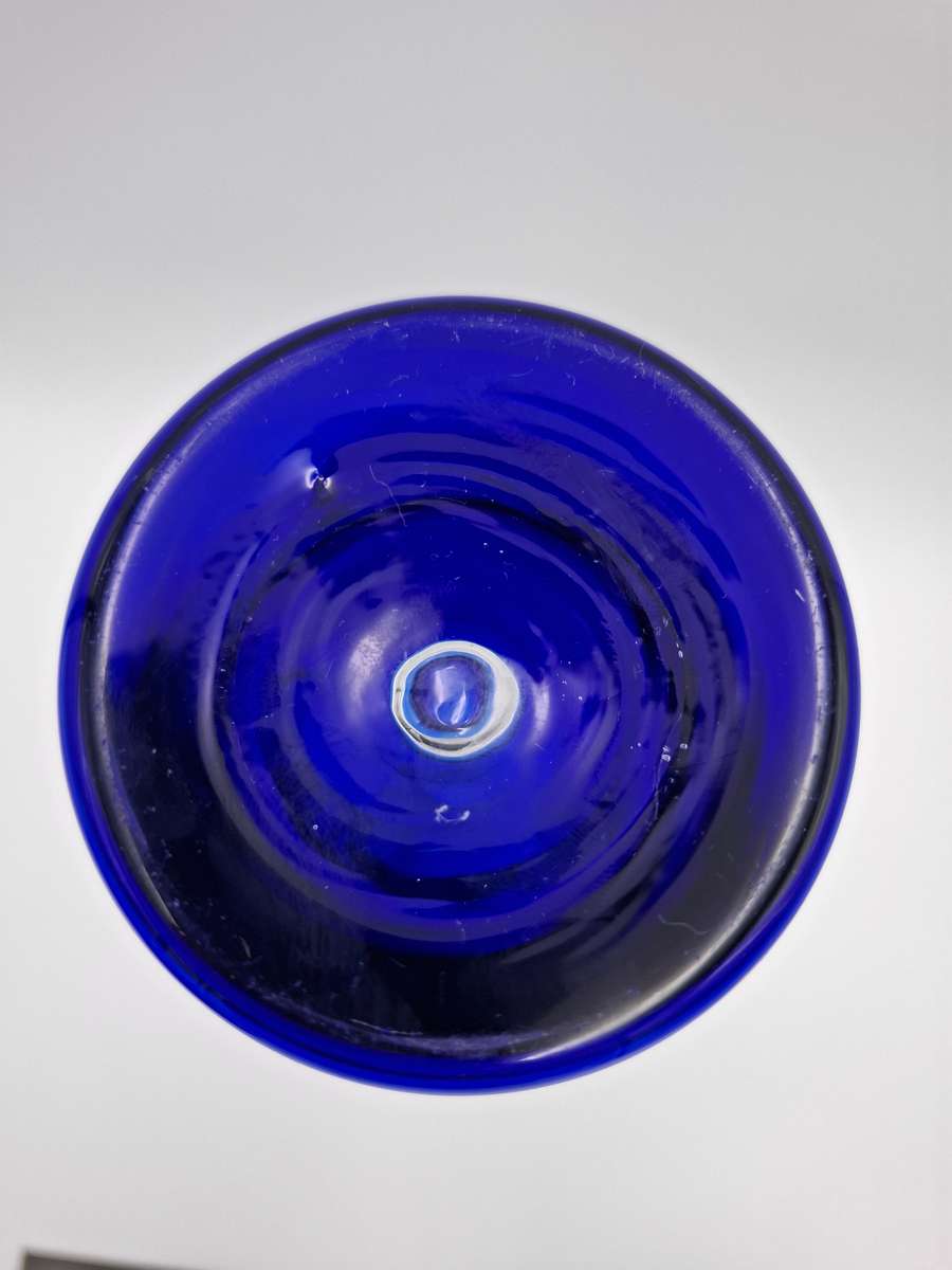 Mid Century Modern Cobalt Blue Ombre Handblown Vase - Tall - 40cm high - heavy base