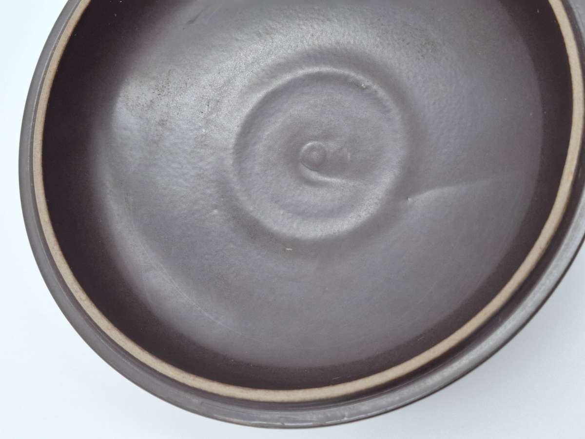 Mid-Century Chocolate Colour Casserole Dish with Lid - great condition - 22cm Diameter