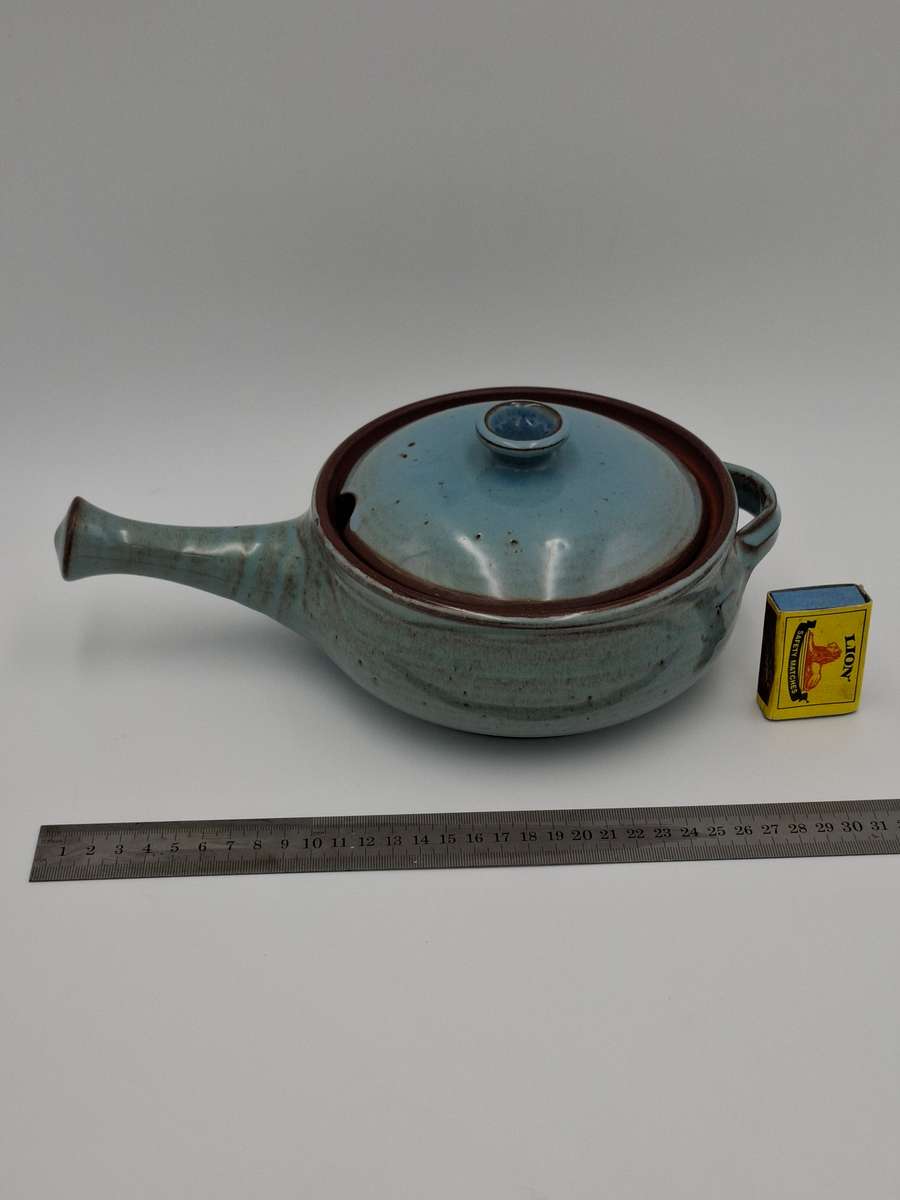 Duck Egg Blue Glazed Sauce Pot - Liebermann Pottery - perfect condition & stunning color