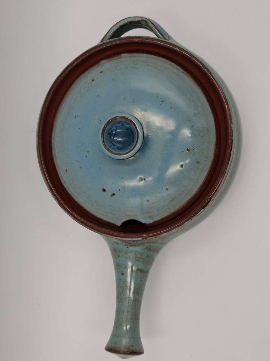 Duck Egg Blue Glazed Sauce Pot - Liebermann Pottery - perfect condition & stunning color