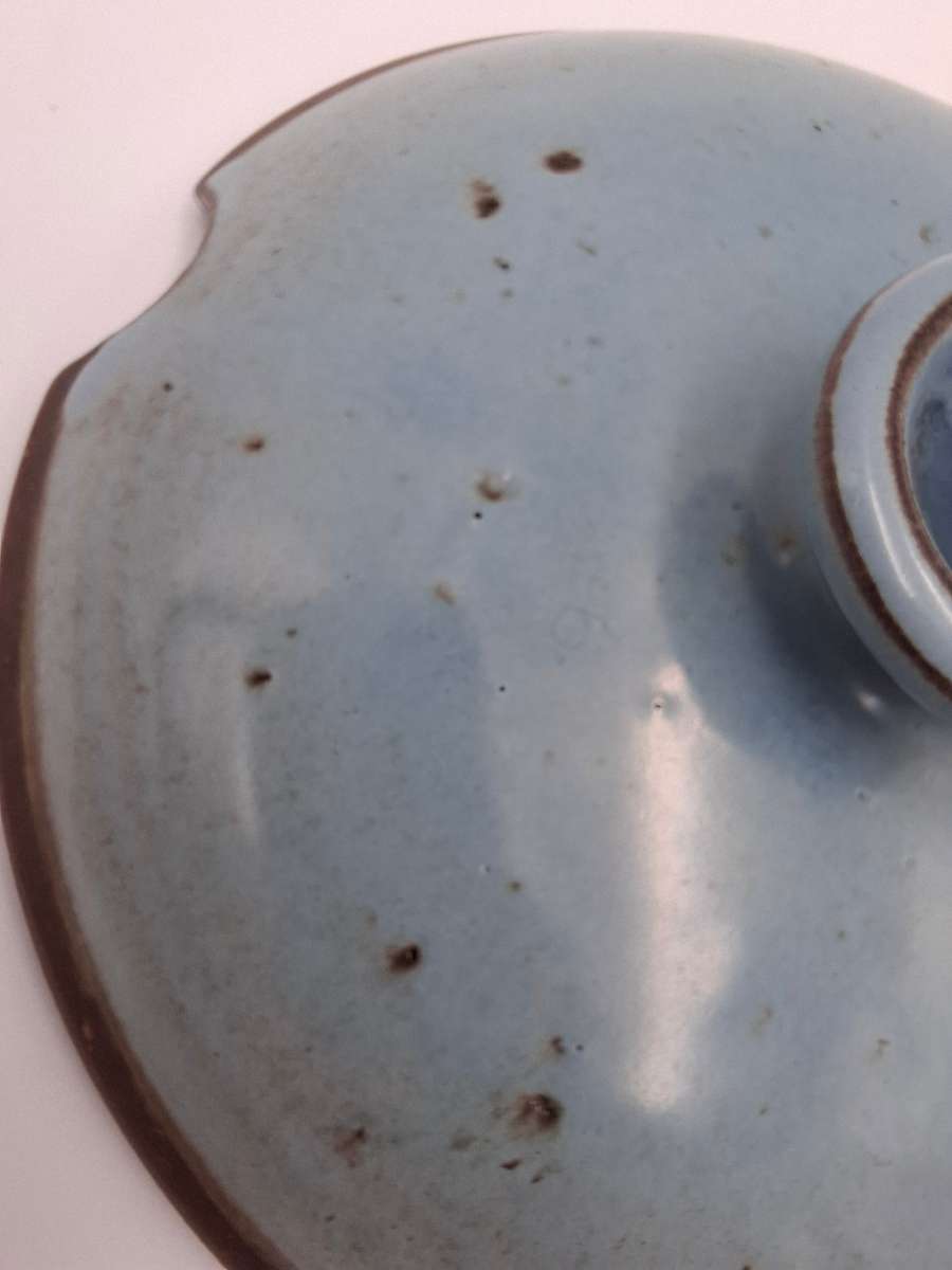 Duck Egg Blue Glazed Sauce Pot - Liebermann Pottery - perfect condition & stunning color